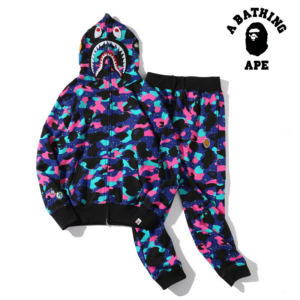 Bape Camouflage Shark Head Track Suit Purple