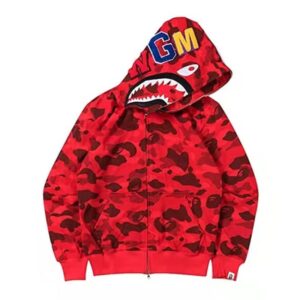 Bape Red Shark Hoodie